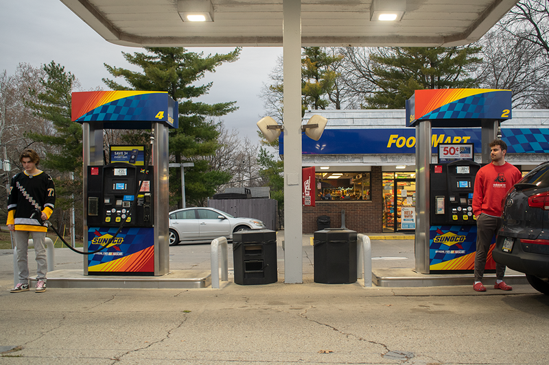 Invisible Car at Gas Station