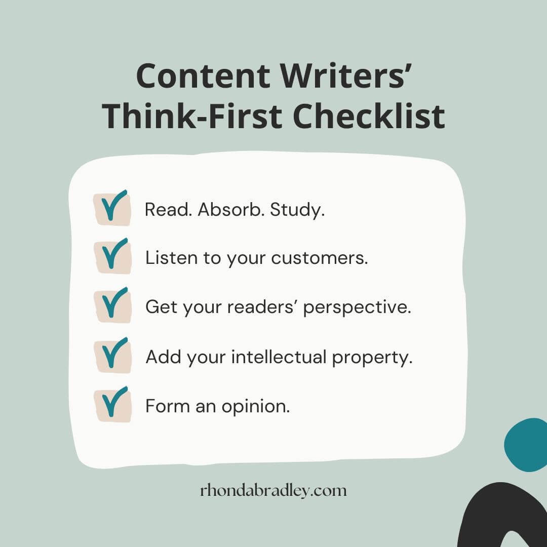 Think-first checklist graphic