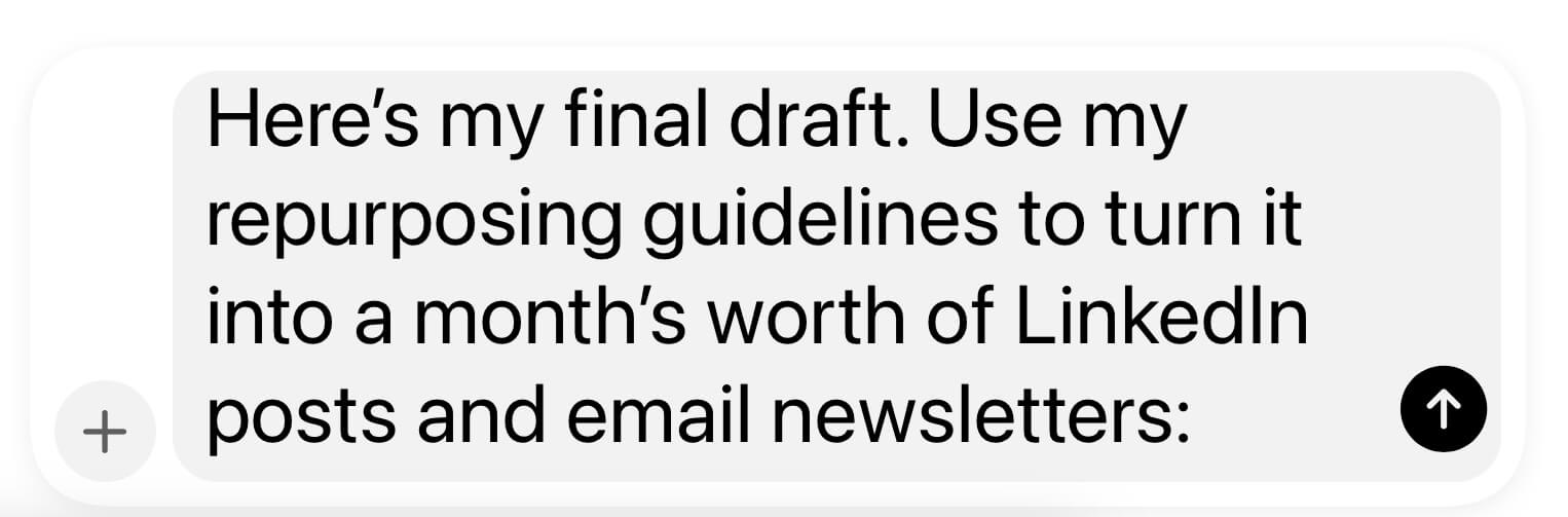 Repurposing prompts example