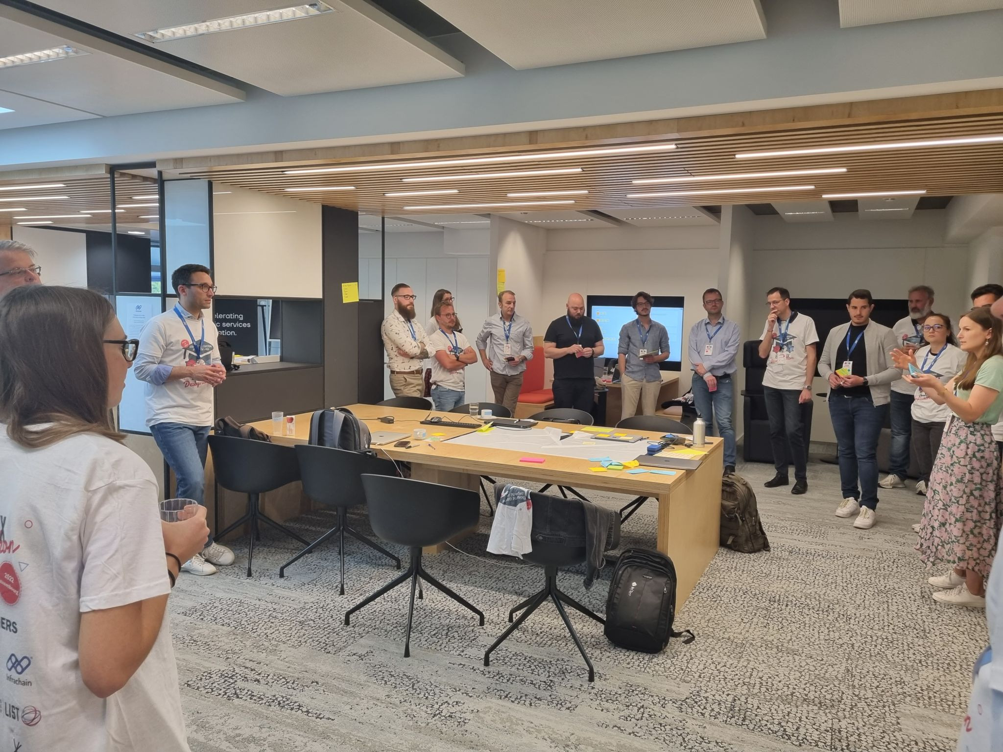 Presenting our idea to the other teams