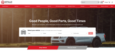 Apollo Off-Road website homepage