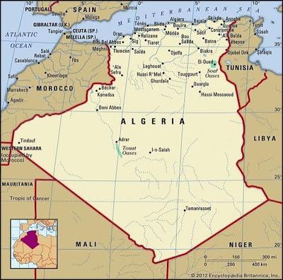 Kort over Algeriet