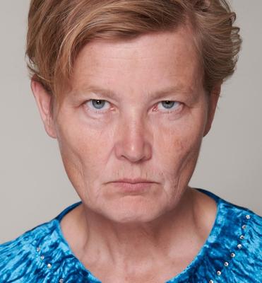 Sara Høyrup with a hard stare