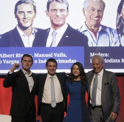 Manuel Valls, Vargas Llosa og to frontfigurer fra Ciudadanos i Barcelona