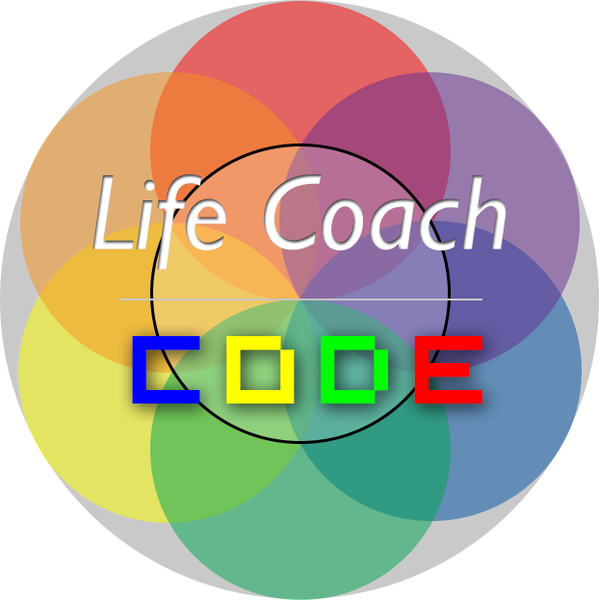 Life Coach Code logo, featuring a colorful overlapping circle design with the text "Life Coach Code".
