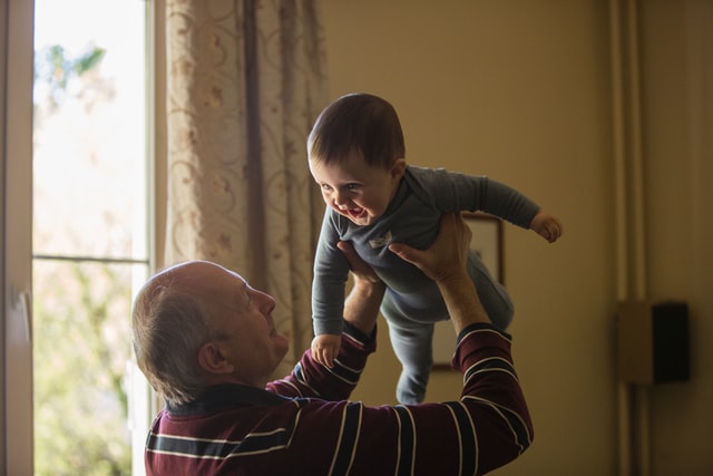 Granddad and child