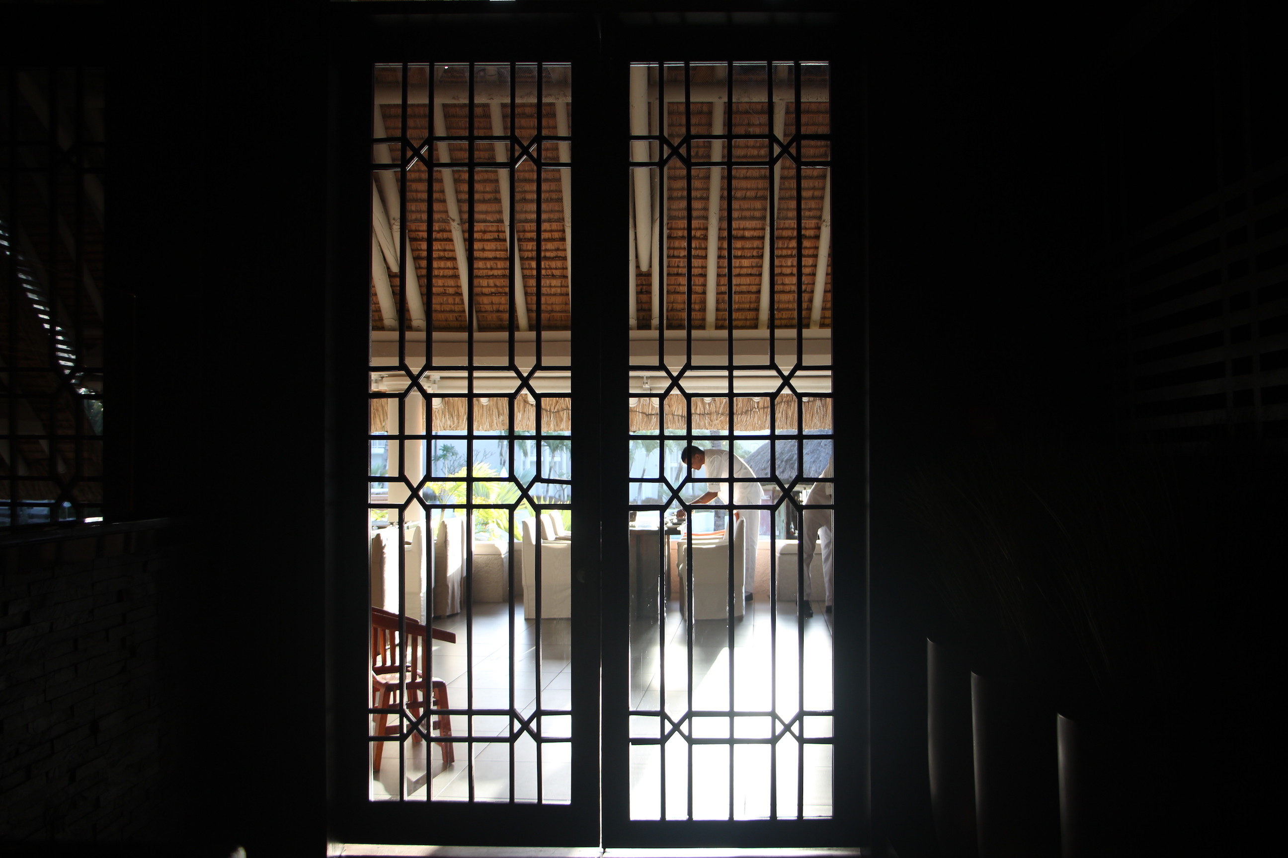 Restaurant doors of Duck Laundry, LUX* Belle Mare Mauritius