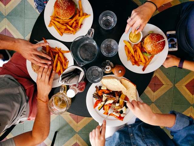 Eating food together