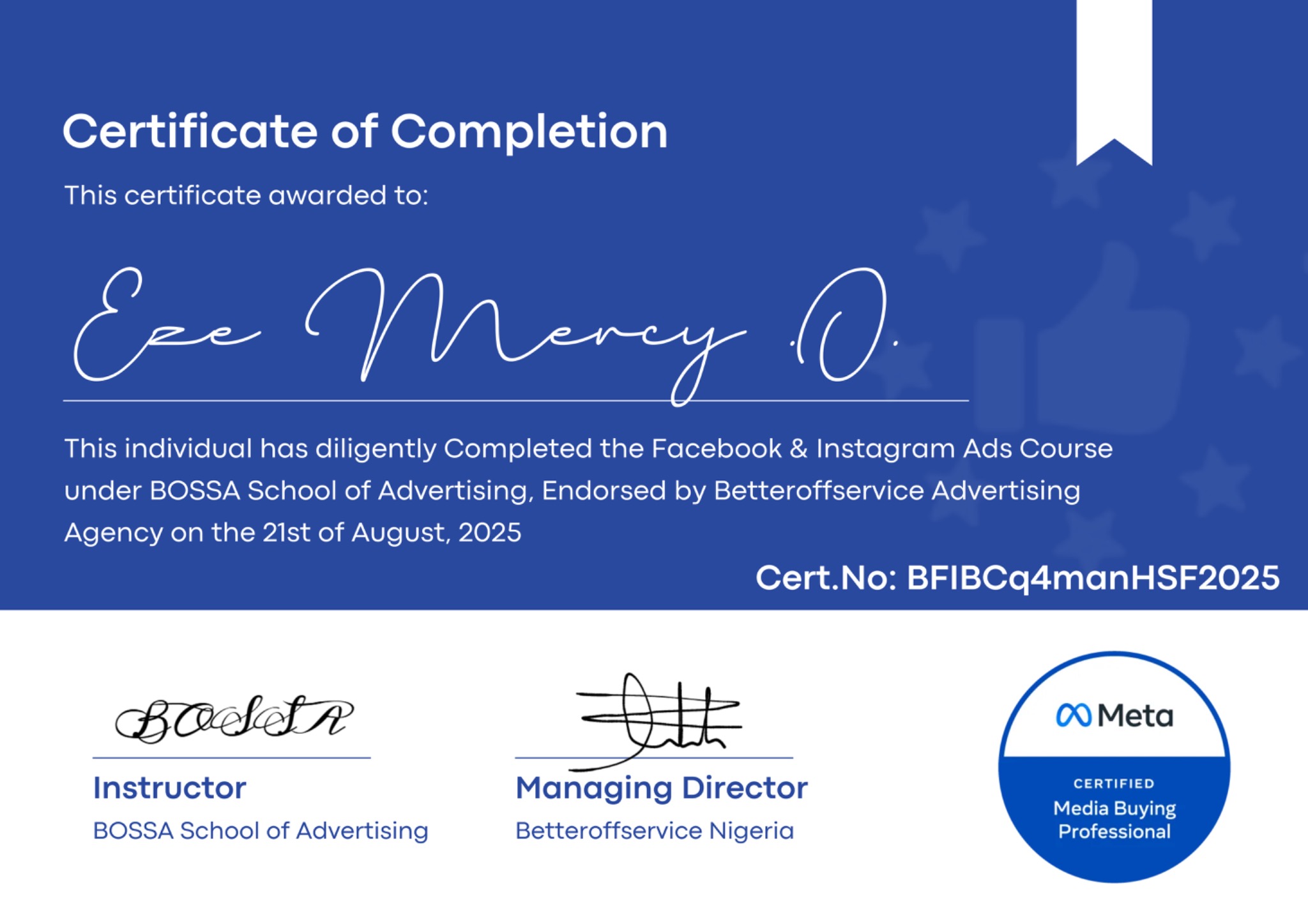 Meta-certified Facebook and Instagram Ads Specialist