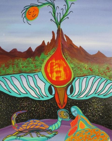 Abstract living volcano cover art Abstract living volcano cover art