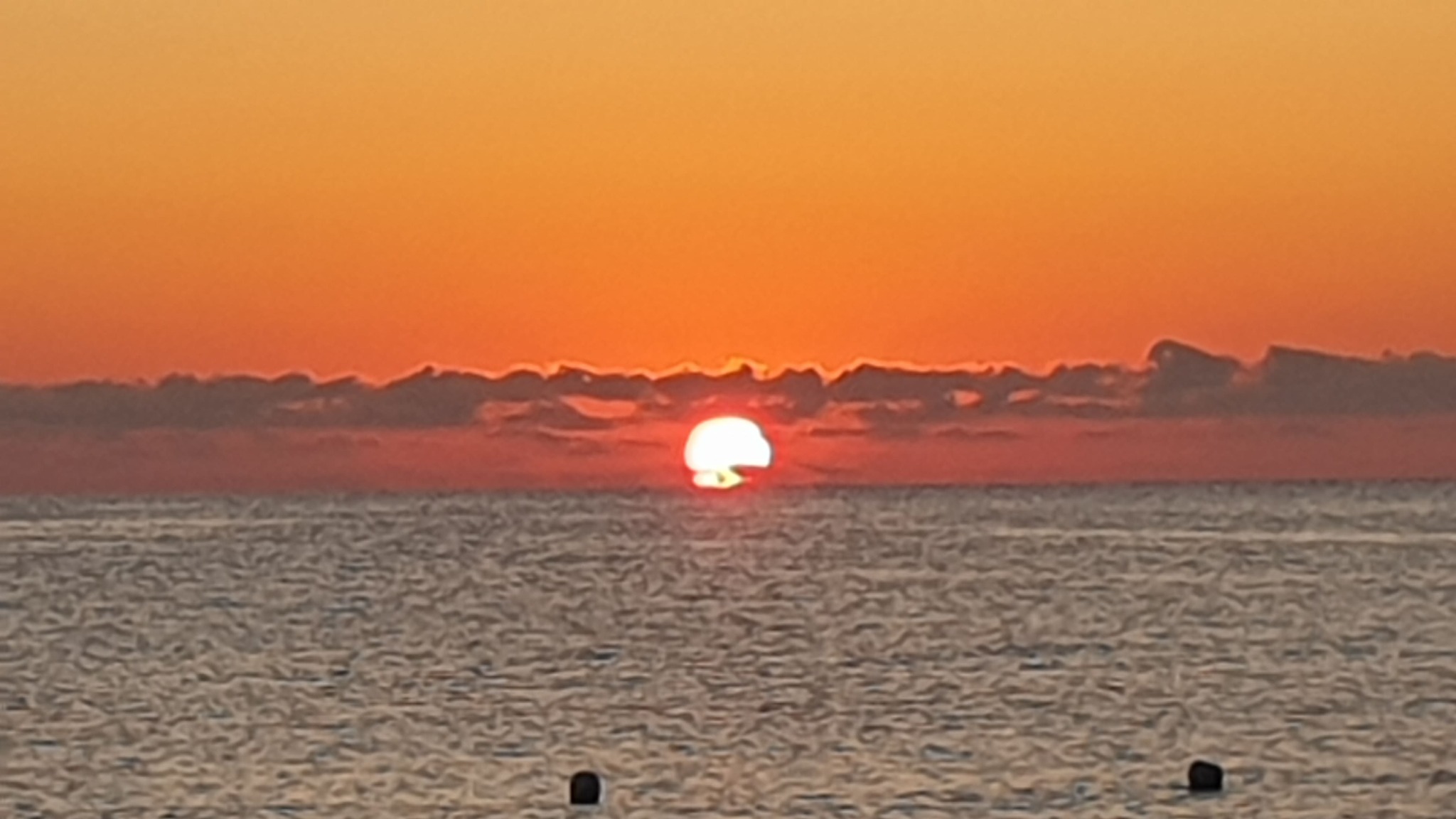 coucher de soleil sur la mer