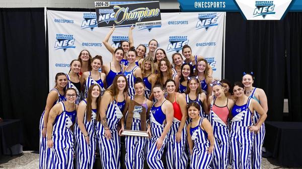 The Swimming and Diving team at CCSU after winning the NEC championship for the 24-25 season