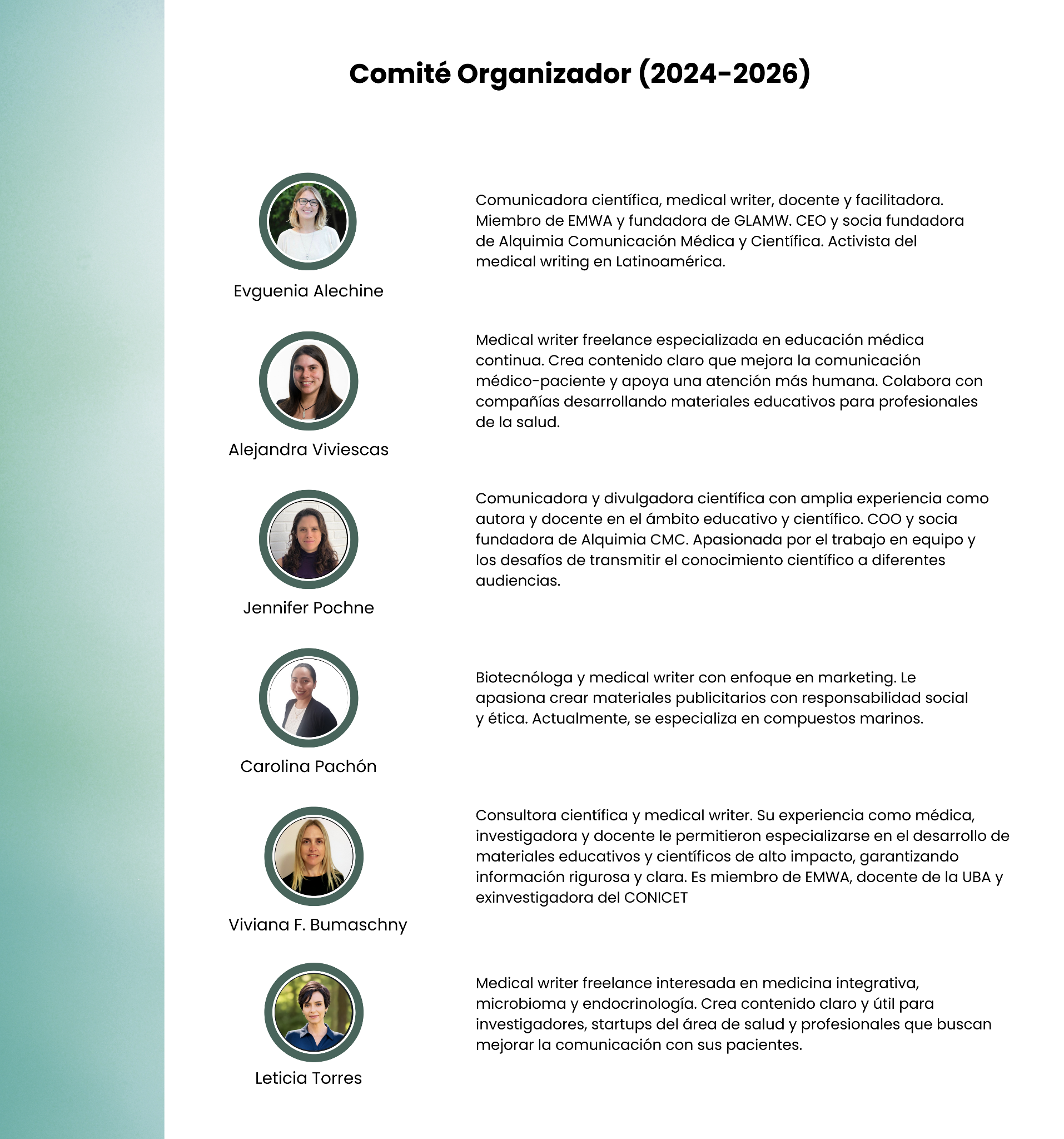 Fotografía grupal del Comité Organizador de GLAMW, conformado por escritores médicos latinoamericanos.