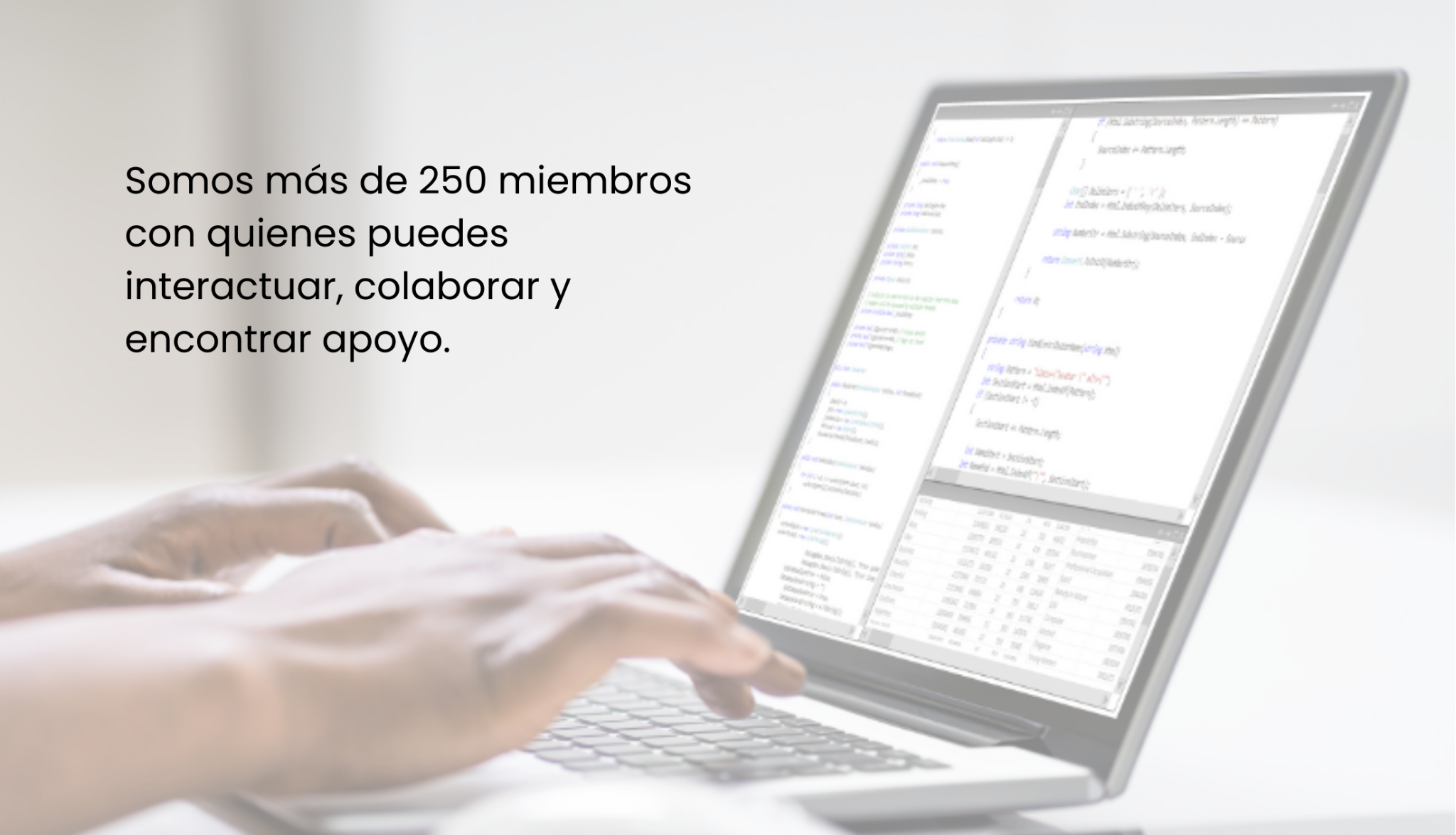 Miembro de GLAMW redactando en una computadora portátil un manuscrito científico.