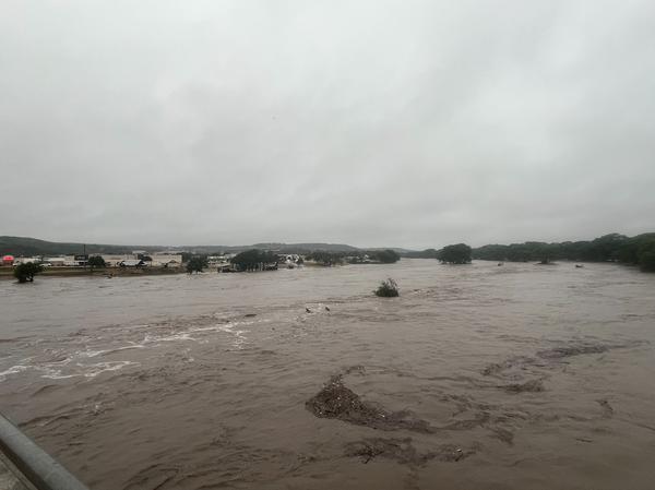 Flooding in Louise Hays Park in Kerrville, Texas on July 4, 2025.