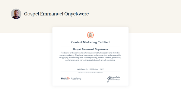 Content marketing certificate