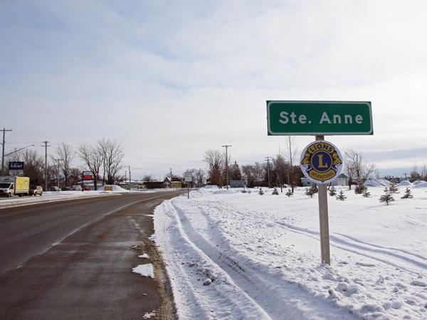 A sign to the town of Ste. Anne