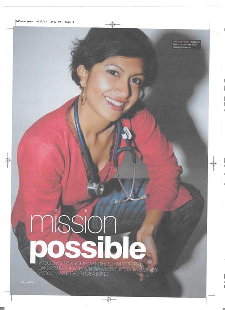 Asian woman dressed in red top and jeans with a stethoscope around her neck Asian woman dressed in red top and jeans with a stethoscope around her neck