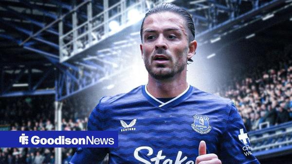 Jack Grealish in an Everton kit.