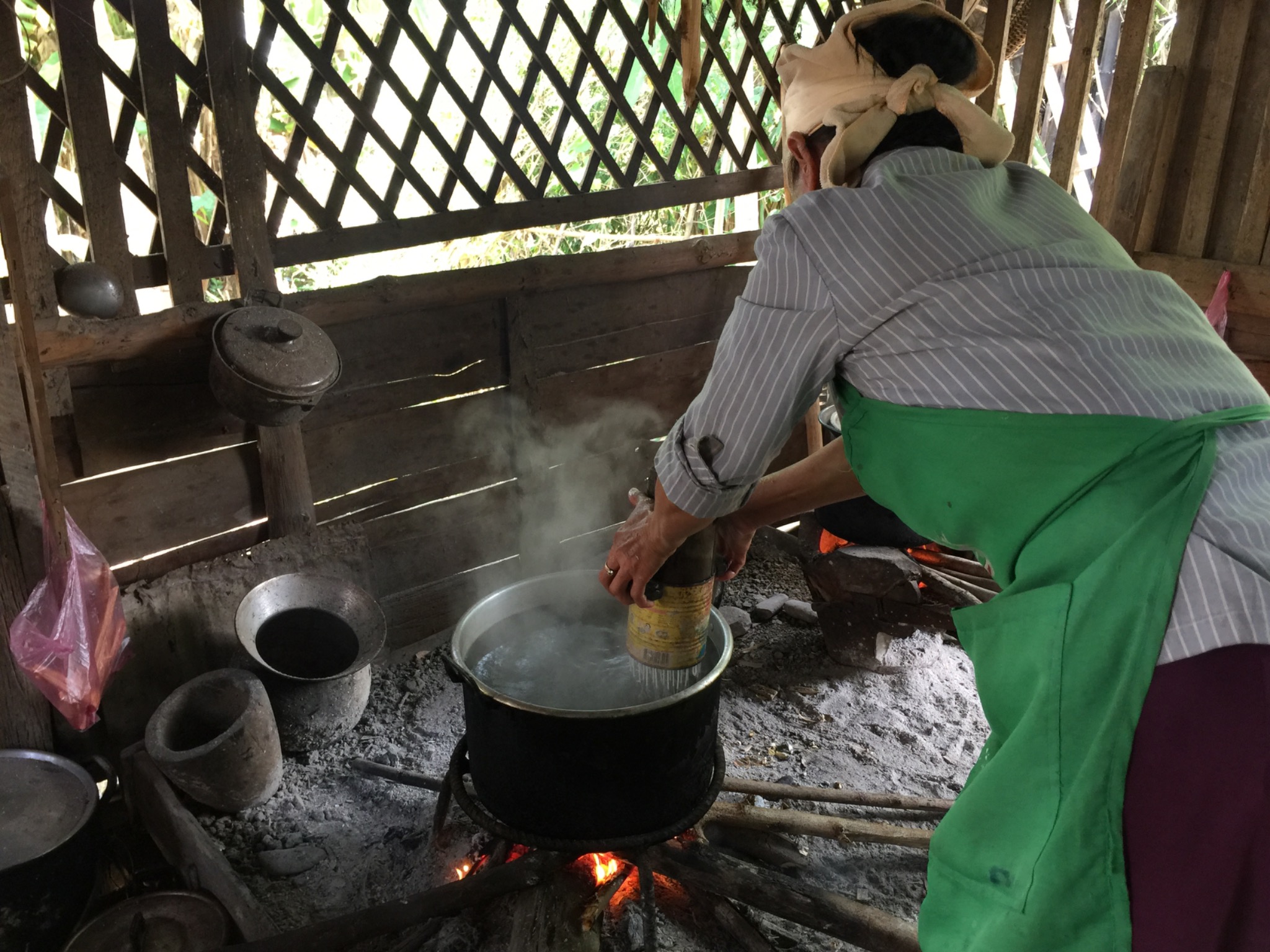 Woman making rice noodles Woman making rice noodles