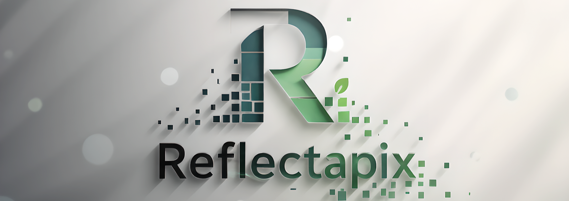 A company logo, a grey background with the name Reflectapix.