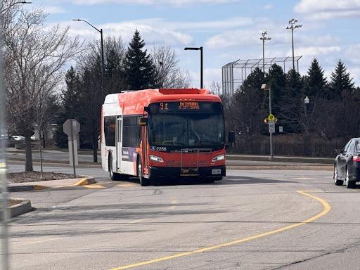 The 9 East Miway bus heading to Square One