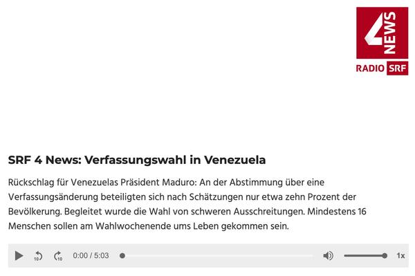 SRF 4 News - Verfassungswahl in Venezuela