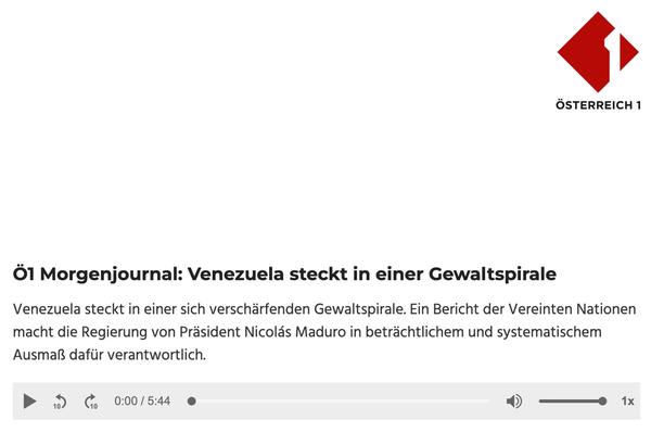 Ö1 Morgenjournal: Venezuela steckt in einer Gewaltspirale
