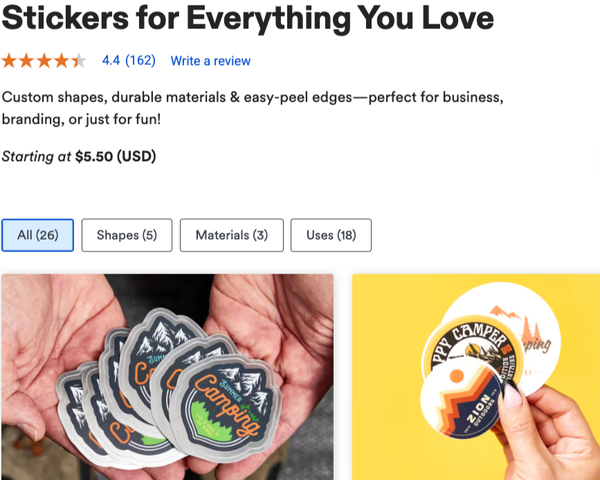 Avery sticker category page