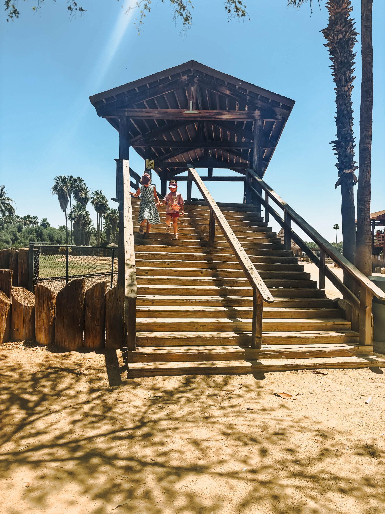 Stair-only observation area at Wildlife World Zoo in Arizona