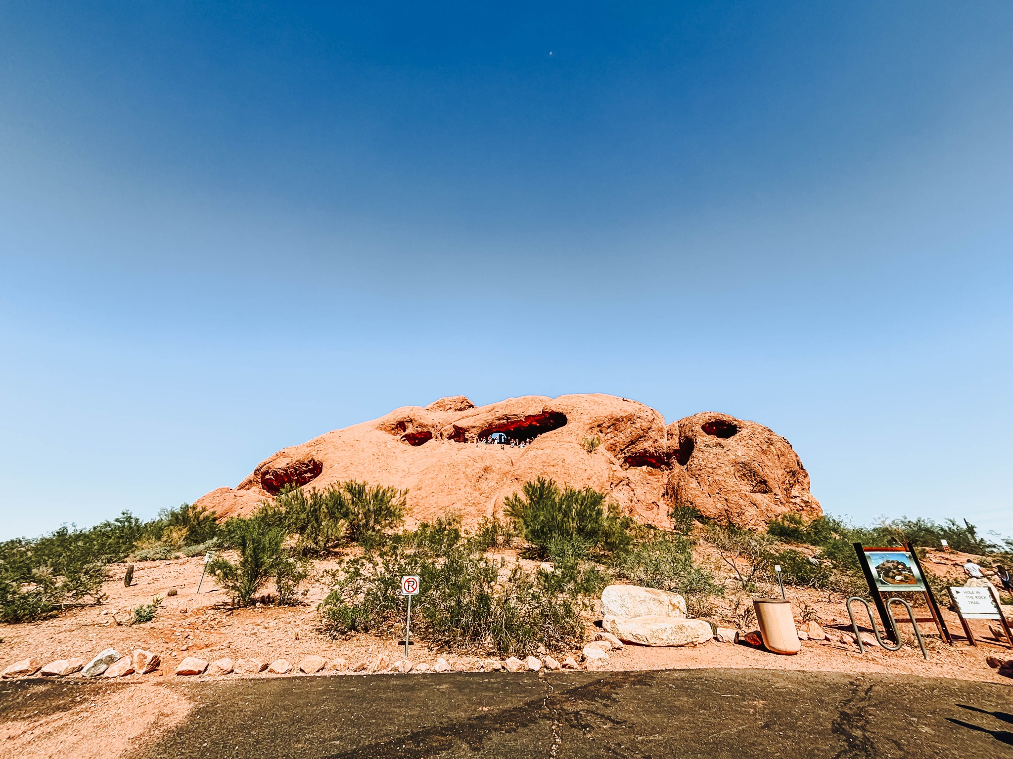 Hole in the Rock viewed from the ground at Papago Park in Phoenix, Arizona