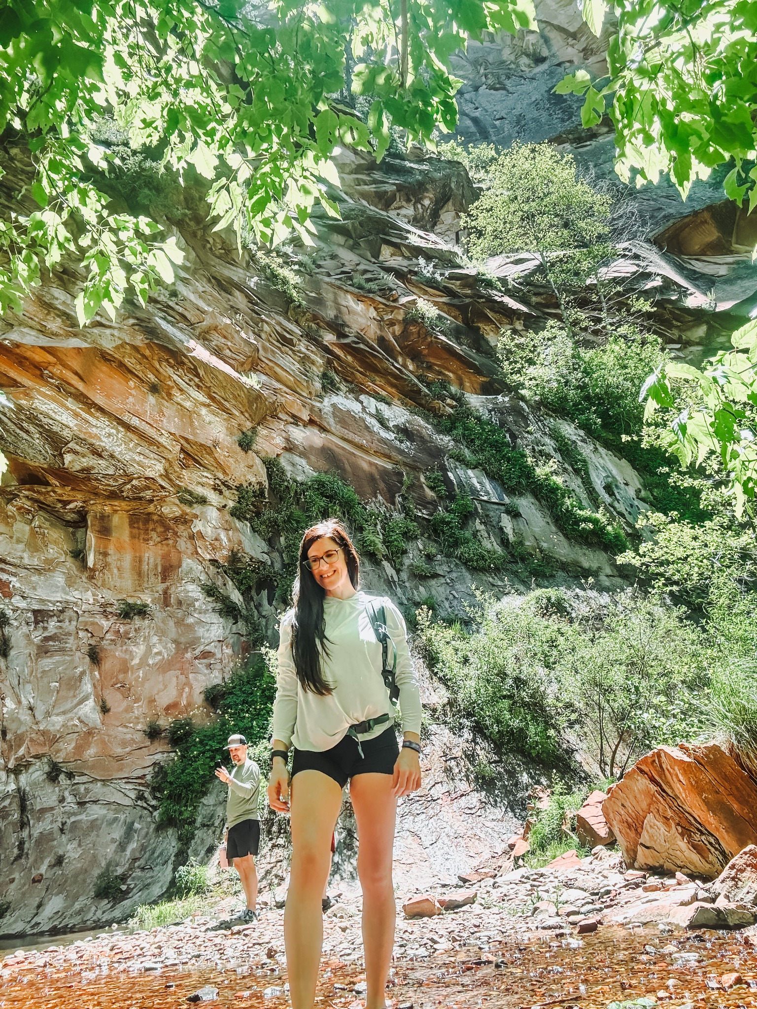 Family hiking a red rock trail in Sedona, Arizona