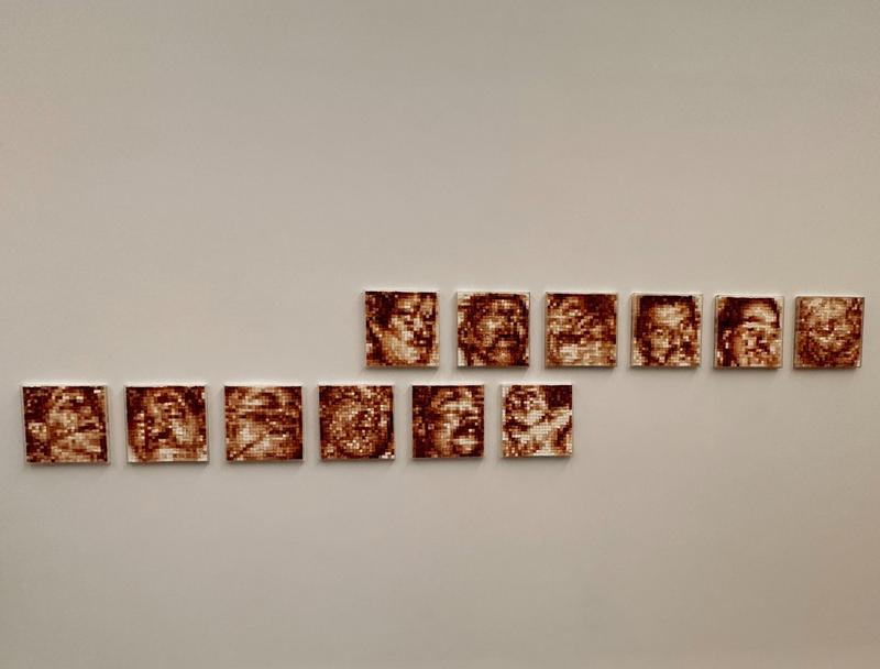 Oscar Muñoz's Pixeles, portraits of Colombian conflict victims made from coffee-stained sugar cubes