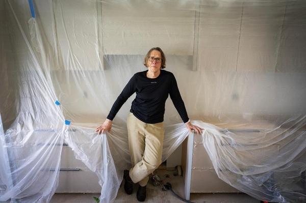 Cathy Proctor in the house she is renovating with her family.