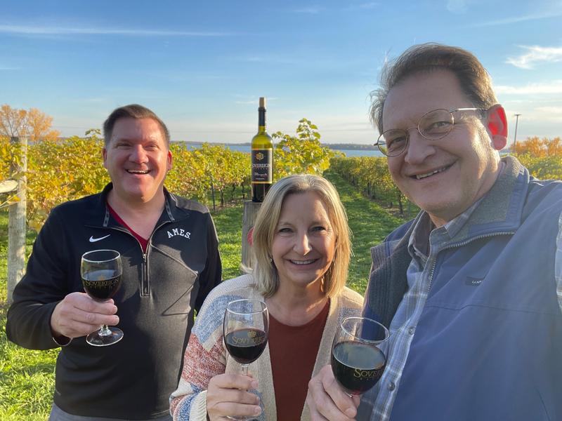 brothers enjoying winery