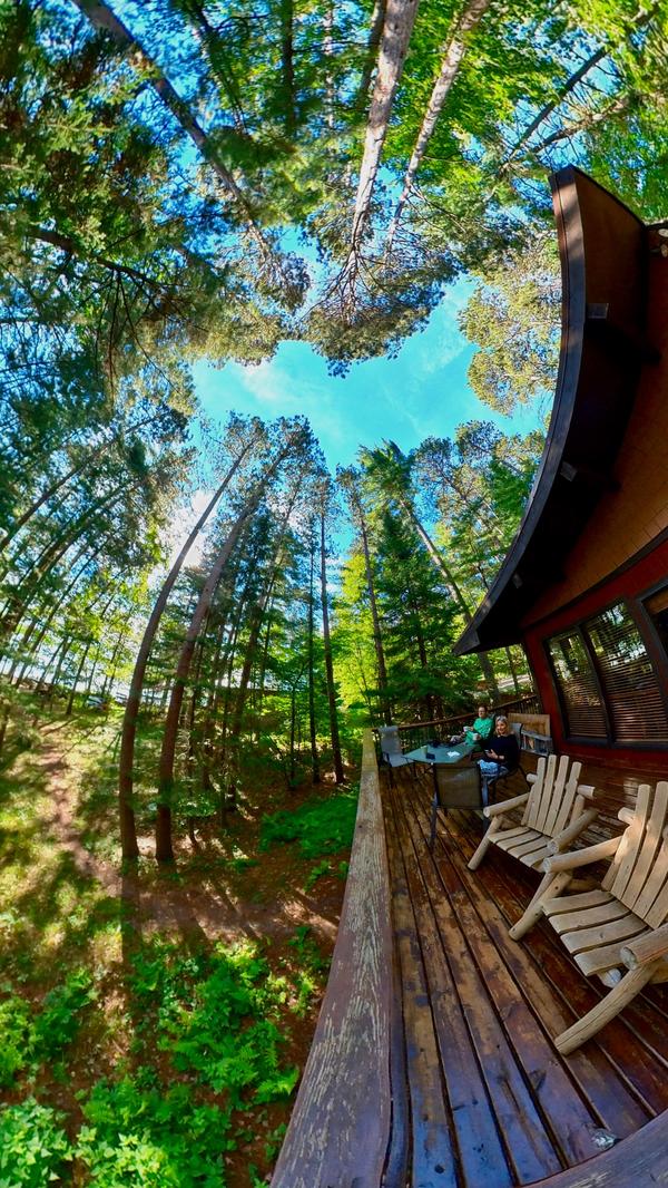 360-degree lake cabin photo