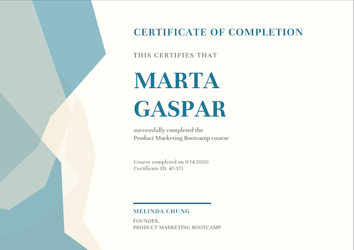 Product Marketing Bootcamp certification
