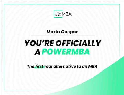 The Power MBA certificate