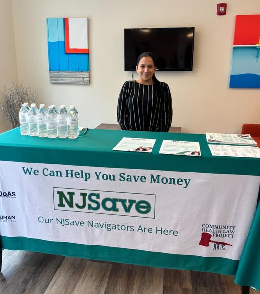 Branded NJSave Tablecloth and Water Bottles