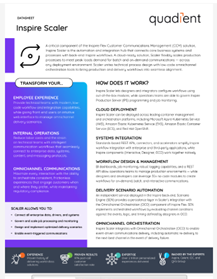 Data sheet for Inspire Scaler, the data integration and workflow automation hope of Quadient Inspire Flex CCM