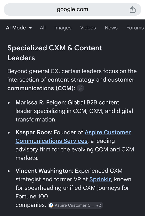 Marissa Feigen, a specialized content leader focused on the intersection of customer experience management and customer communications.