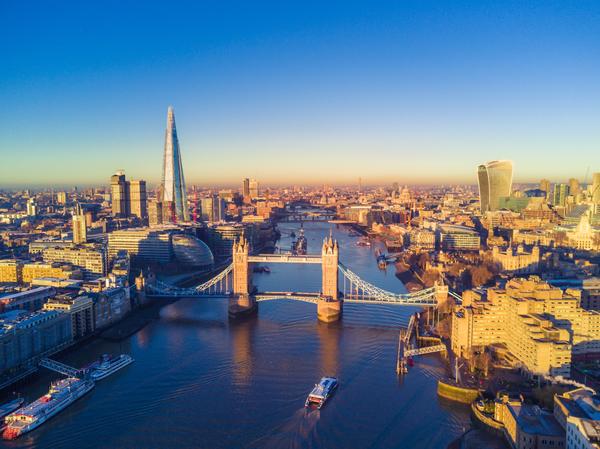 Aerial shot of London Bridge