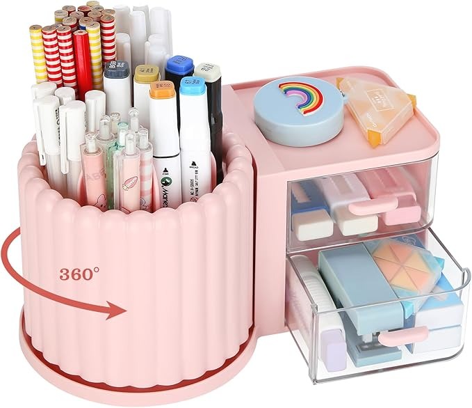 PinkRotatingDeskOrganizer_Amazon_AlyssaTowns PinkRotatingDeskOrganizer_Amazon_AlyssaTowns