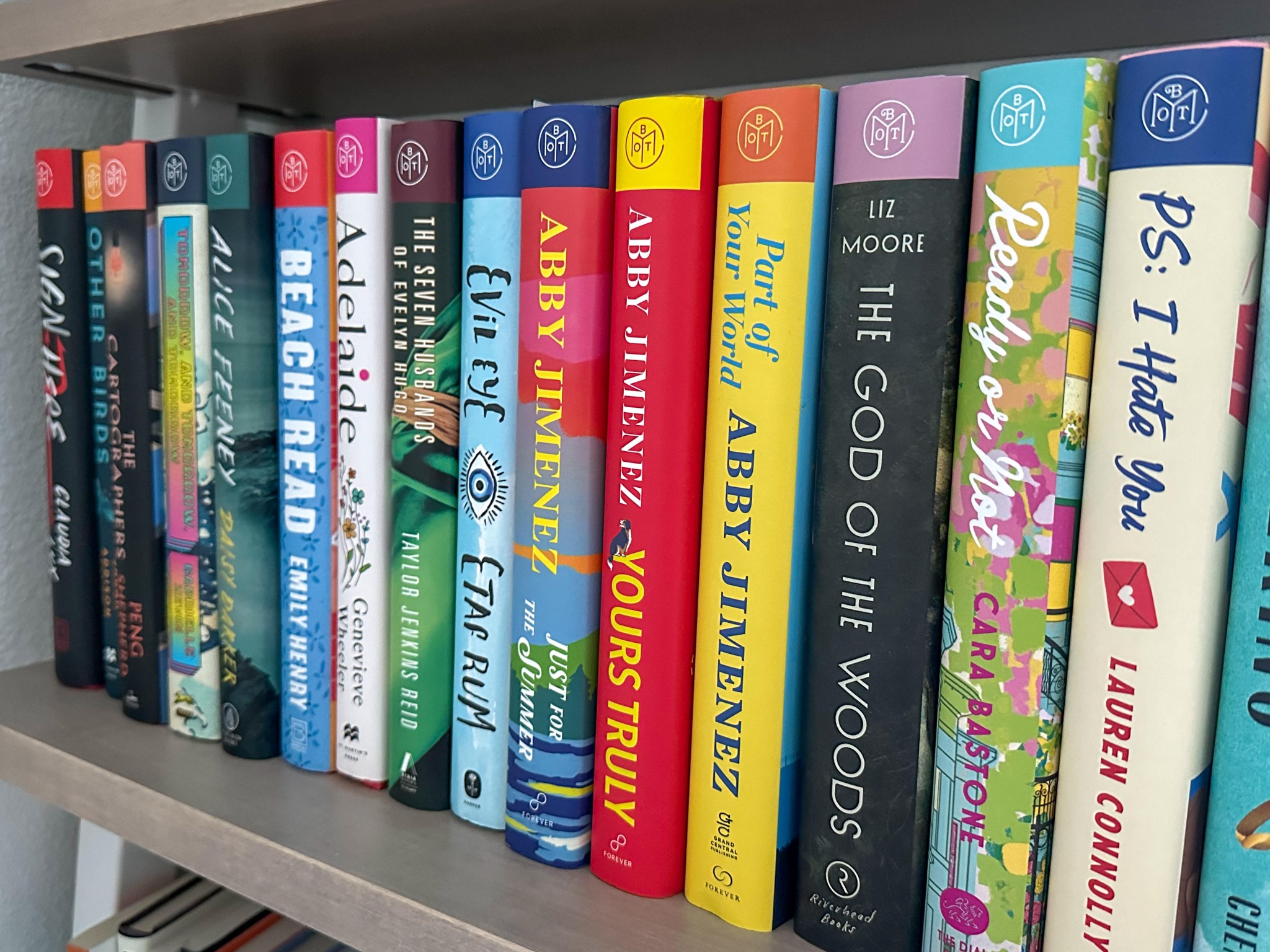 Alyssa Towns' Book of the Month collection on a bookshelf Alyssa Towns' Book of the Month collection on a bookshelf