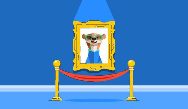 Cartoon illustration of an AI generated art piece showing Monty from G2