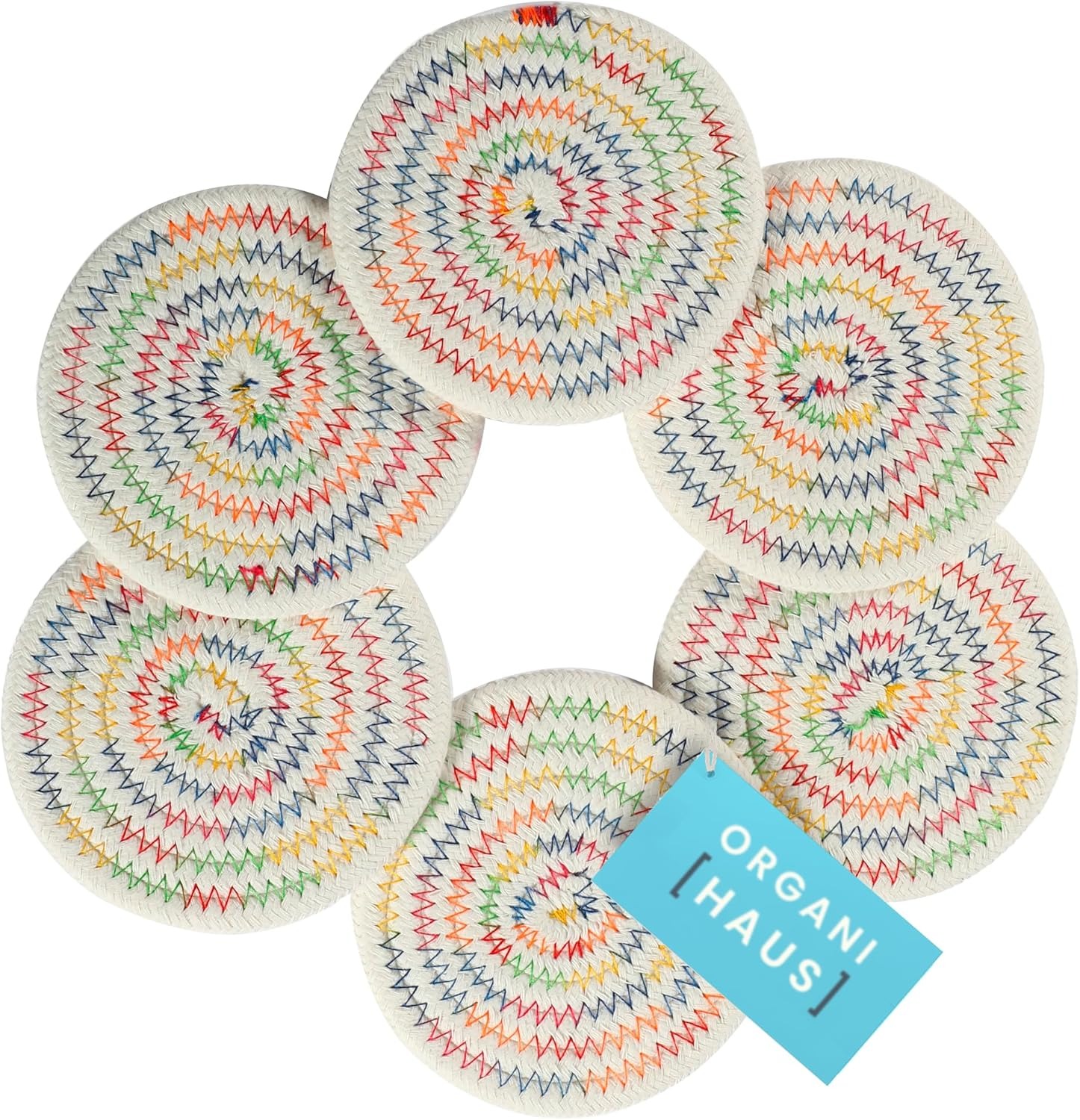 OrganiHaus Rainbow Drink Coasters Set of 6 on Amazon OrganiHaus Rainbow Drink Coasters Set of 6 on Amazon